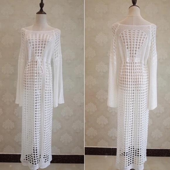 SALE✨LAST 1✨5⭐️NEW CROCHET SLIT LONG COVERUP DRESS - Picture 4 of 7